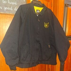 Truckers Only CAT Black Insulated Bomber Jacket In A Size 2XL. EUC.